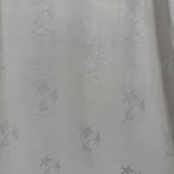 Banana Bay Womens VTG 100% Silk Shift Dress Size L Tan Palm Tree Embroidered - Picture 2 of 10